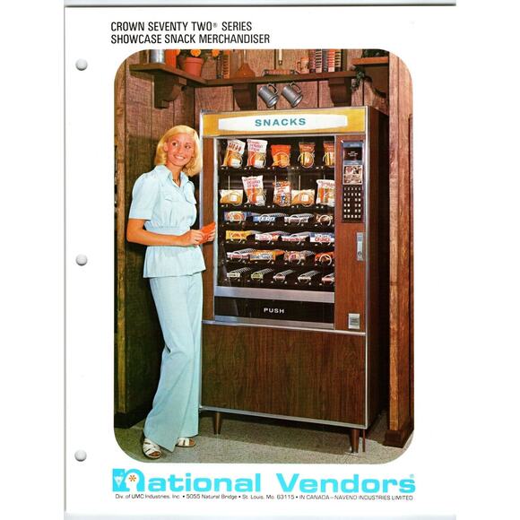 Food Snack Vending Machine Merchandiser FLYER Promo Artwork National Vendors - Picture 1 of 2